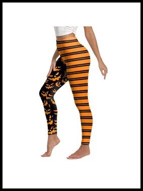 High Waist Bat Print Leggings Stretch Skinny Halloween Yoga Pants